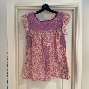 Mi Golondrina Floral Top, Soledad Jardín Lavanda, Size Small